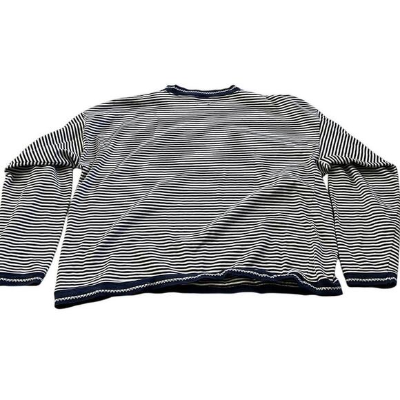 Gap Women's White & Blue Striped Print Long Sleeves Sweatshirt Size Medium - Picture 2 of 4